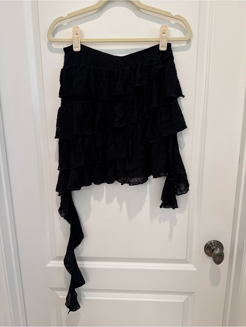 Black Ruffled Asymmetric Mini Skort NWT